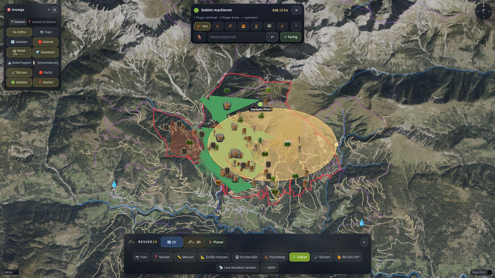 Add forestry markers and areas from the species catalogue