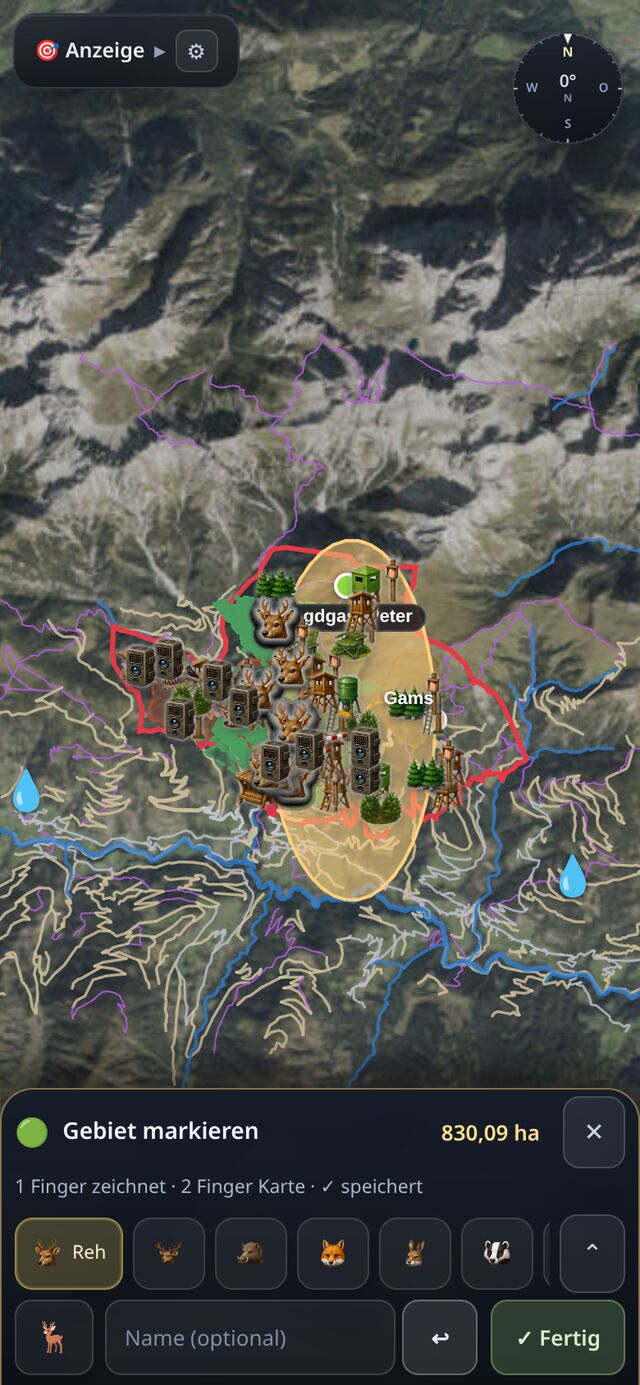 Add forestry markers and areas from the species catalogue