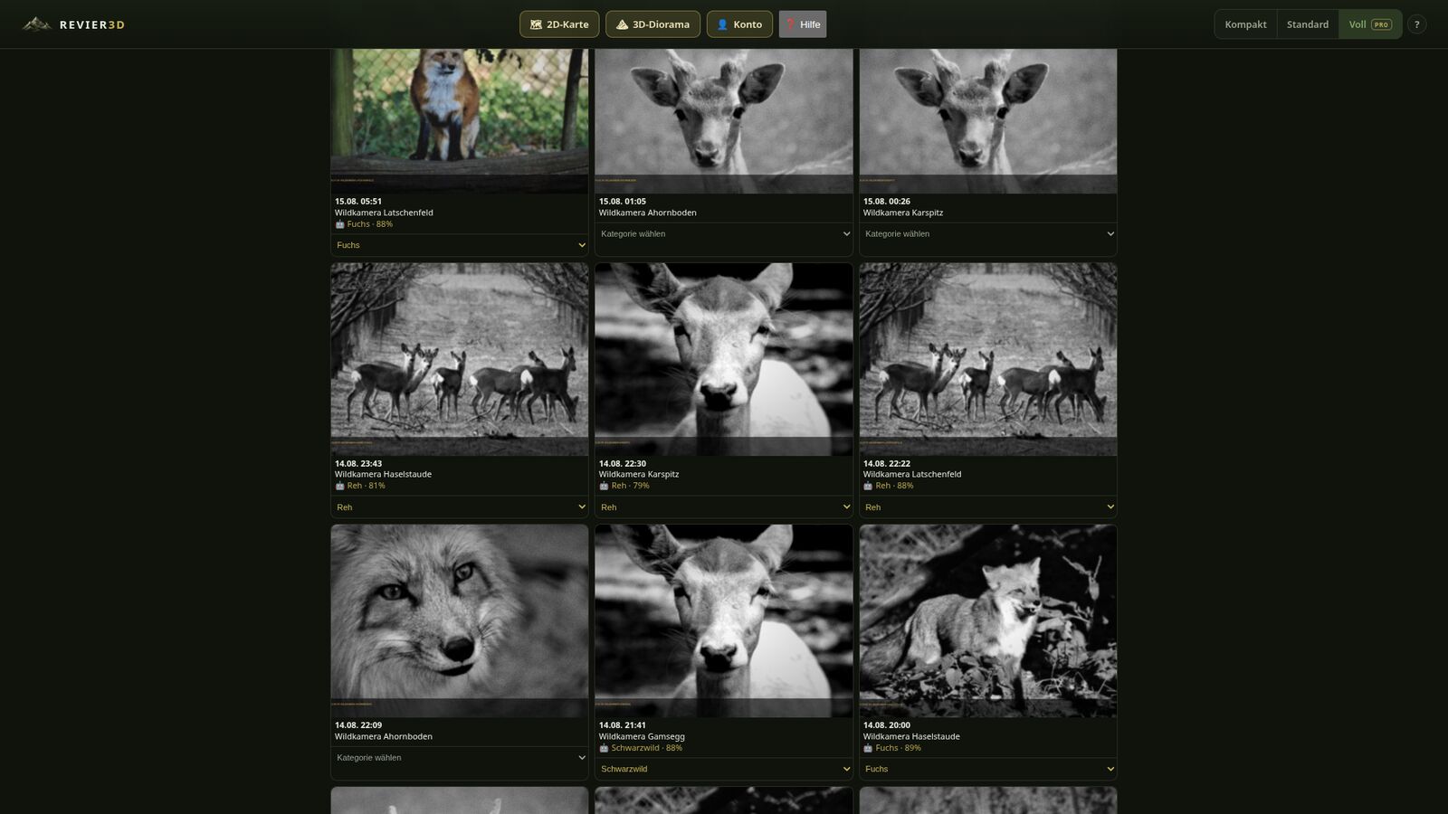 Set up trail cameras and assign images per camera