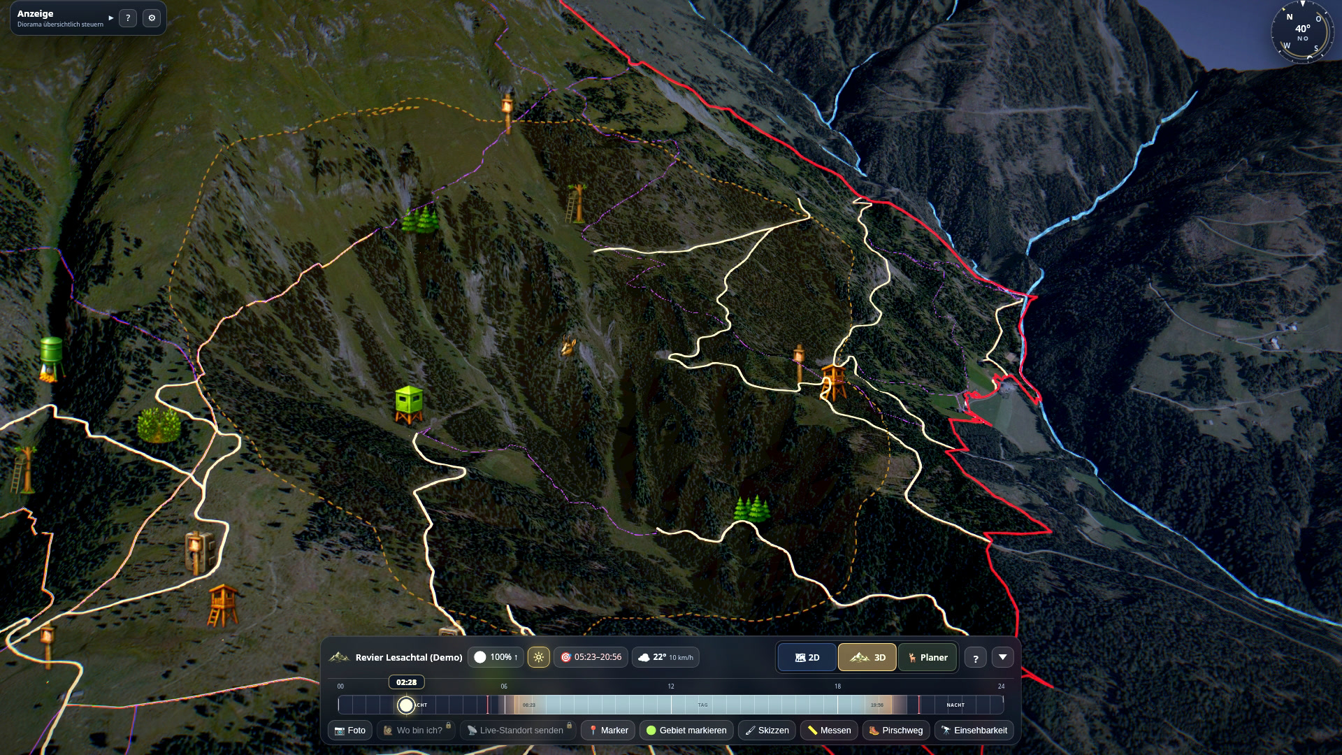 Areas and zones on real terrain