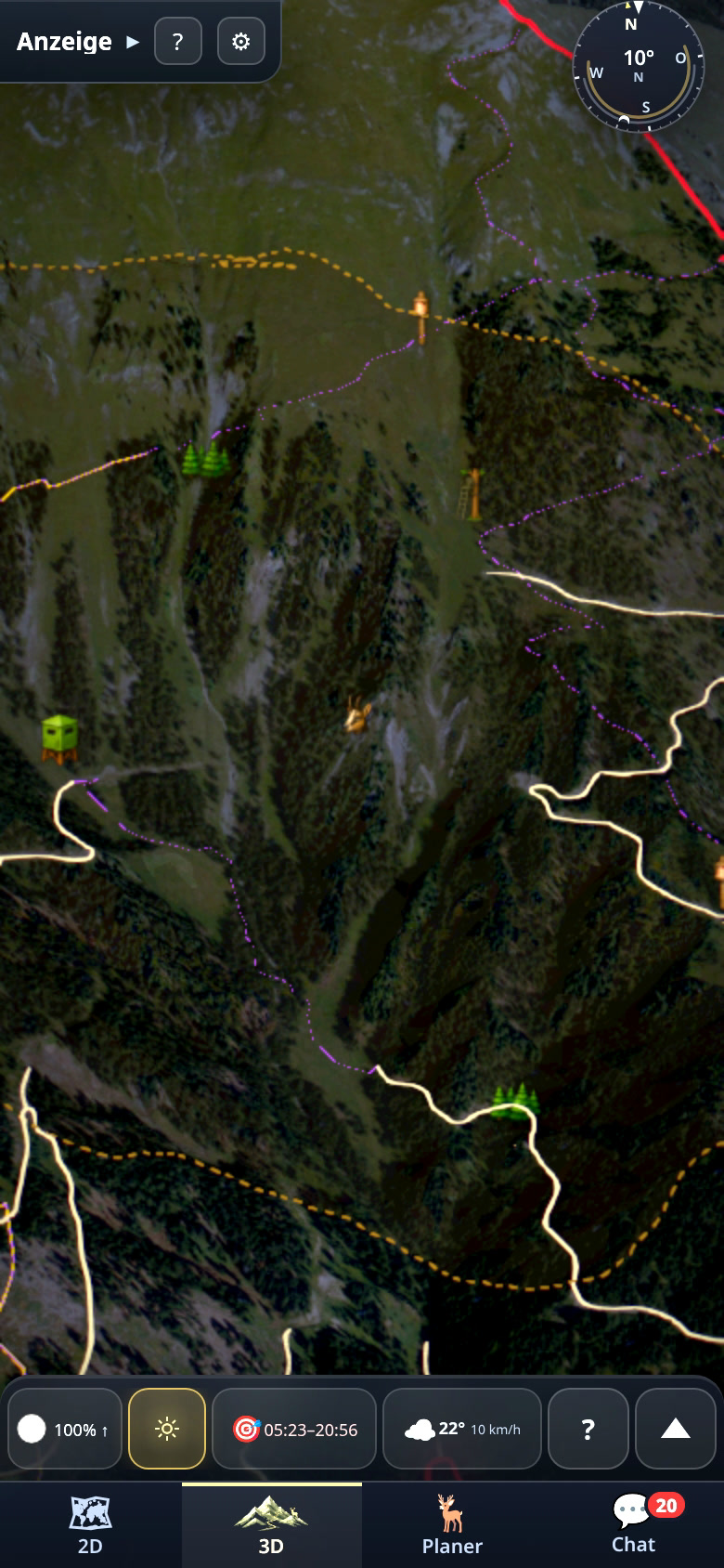 Areas and zones on real terrain