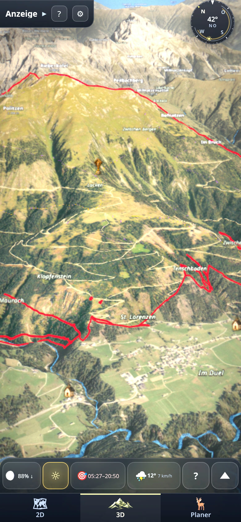 🇦🇹🇩🇪 Landscape beyond the ground boundary; huts optional, only in Austria