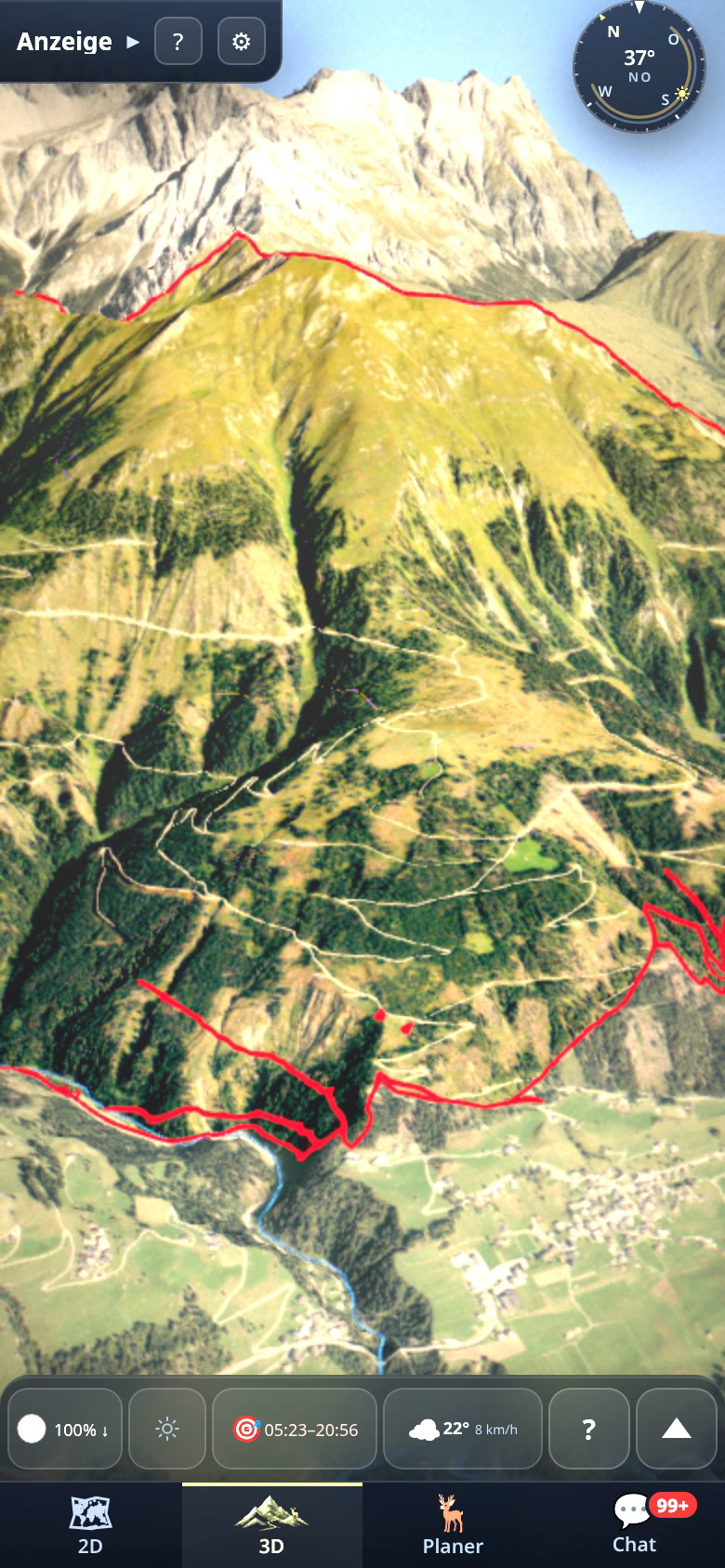 The entire hunting ground at a glance in 3D