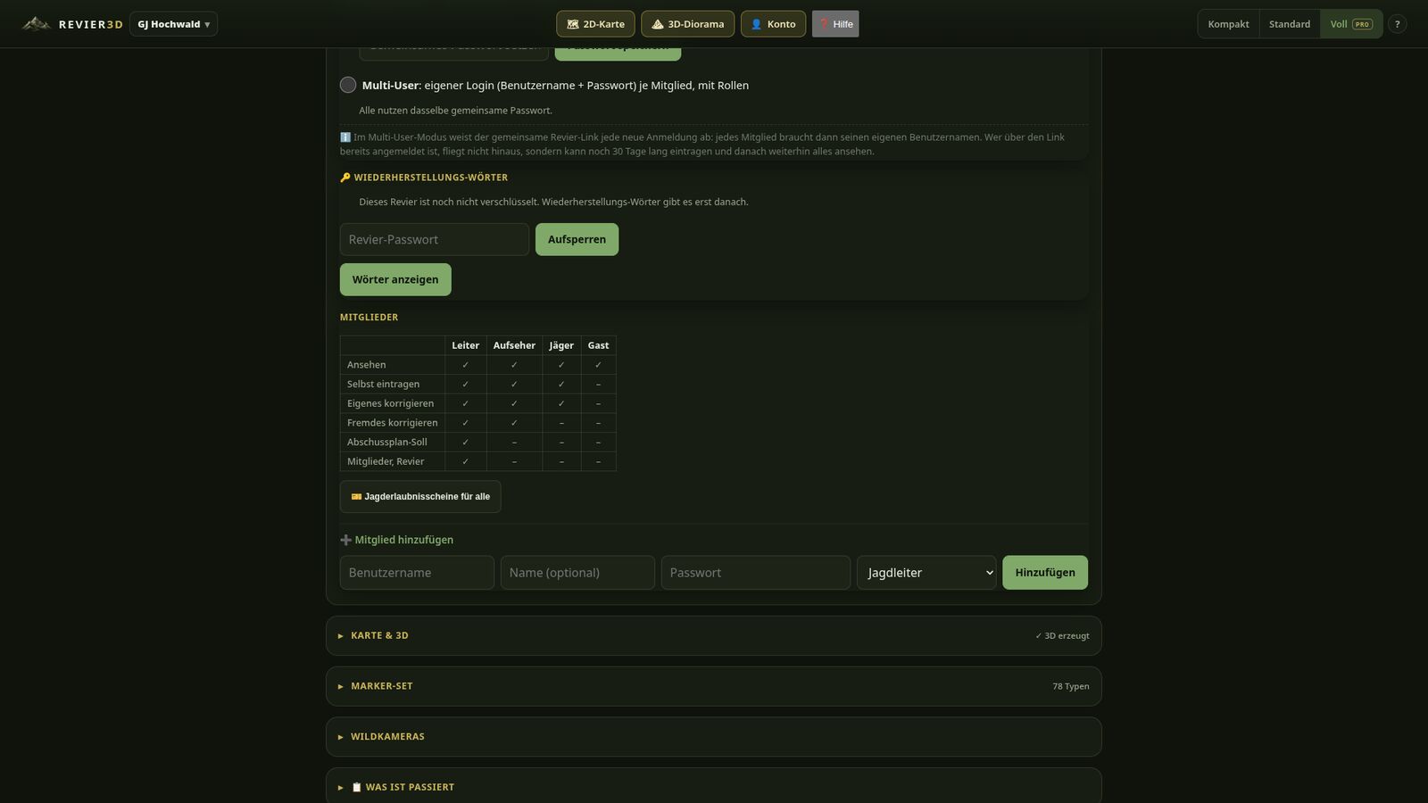 Roles, permissions and guest hunter access